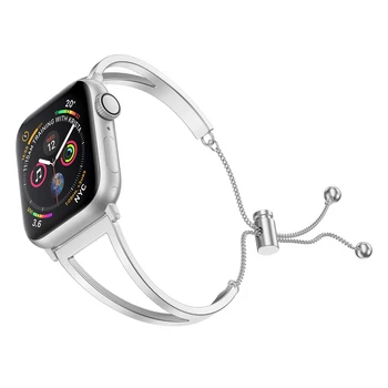 Paslanmaz Çelik saat kayışı Apple Ürünü için 7 6 5 4 40mm 44mm bant iwatch SE 3 2 1 38mm 42mm Takı Tarzı Klasik Manşet Bilezik