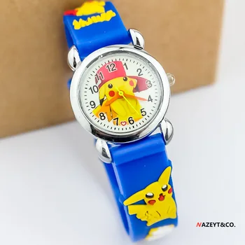 Pokemon çocuk İzle Anime Aksiyon Figürleri Pikachu Çocuklar Silikon İzle Bilezik Karikatür Kuvars elektronik saat doğum günü hediyesi