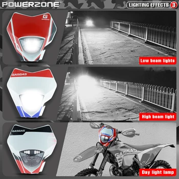 PowerZone Motosiklet Far Far Supermoto Fairing GASGAGS Husqvarna EC MC evrensel ışık