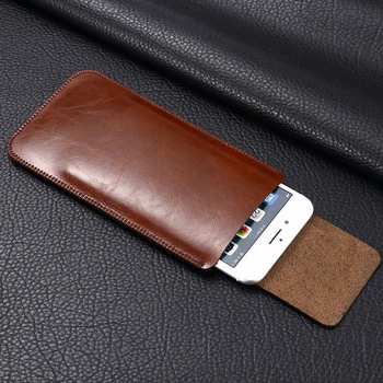 Samsung S20 FE S21 Note20 Ultra S9 S10 Artı Note10 + Z Fold2 Deri kılıf saklama çantası astar çanta cep telefonu çantası Kollu