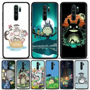 Sevimli Stüdyo Ghibli Totoro Miyazaki Anime telefon kılıfı Xiaomi Redmi İçin Not 9 9T 10 11 11E 8 7 Poco M3 M4 Pro 5G Siyah Kapak Kılıfları
