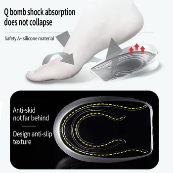 Silikon Jel boy uzatan ayakkabı astarı Erkekler Kadınlar için Topuk Kaldırma Ayak Bakımı Koruyucu Ekler Ortopedik Arch Destek ayakkabı pedi