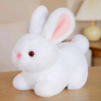 Simülasyon Kabarık Tavşan Peluş Oyuncak Canlı Bunny Bebek Yumuşak Dolması Hayvan Kolye Anahtar Zincir Doğum günü Hediye için Çocuk Çocuklar
