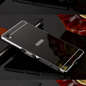 Sony Xperia için Z2 Z3 Çift Z5 XZ Premium Kompakt Krom Alüminyum Kasa Akrilik Ayna Krom Kapak XA XA2 Ultra XA1 Artı