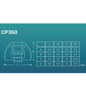 SpinFit CP360 Silikon Kulaklık Başlıkları Gerçek kablosuz bluetooth kulaklık 1 kart/2 çift İçerir İki Boyut (Küçük / Ekstra Küçük)
