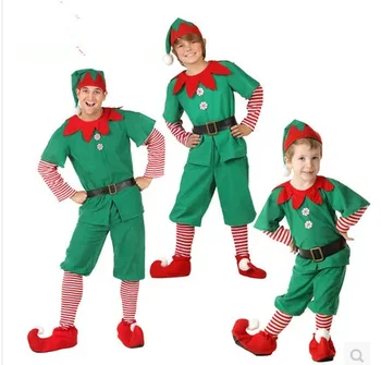Tatil Noel Peri Cosplay Kostüm Çocuk Ebeveyn-çocuk Unisex Balo Parti Sevimli Zarif Elbise Üst Pantolon Takım Elbise
