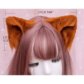 Tatlı Güzel Kürklü Hayvan Canavar Kulaklar Saç Klipleri Anime Lolita Kurt Kedi Cosplay Peluş Tokalar Cadılar Bayramı Partisi Kostüm