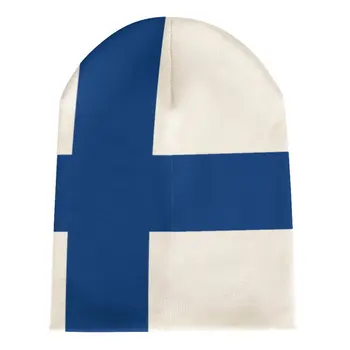 Ulus Finlandiya Bayrağı Ülke Örme Şapka Erkekler Kadınlar İçin Erkek Unisex Kış Sonbahar Bere Kap Sıcak Kaput