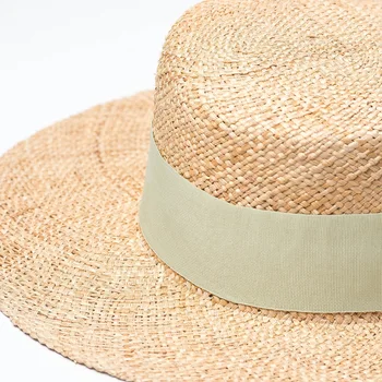 USPOP Yeni El Dokuma Fransız Vintage Düz Saman Fedoras Doğal Saman güneş şapkaları Yaz Geniş kenarlı şapka plaj şapkası