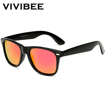 VIVIBEE Klasik Güneş Gözlüğü Erkekler Polarize 2022 Kadın Ayna Mavi Lens Kare Gece Sürüş UV400 Koruma Yaz güneş gözlüğü
