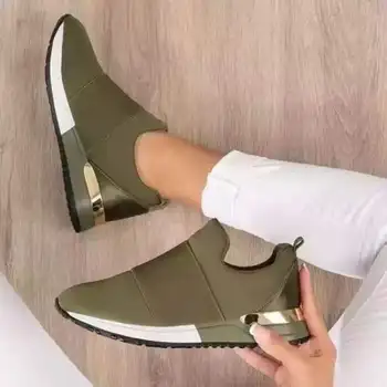Vulkanize ayakkabı Sneakers Yeni Kadın Ayakkabı Bayanlar Slip-On Düz Renk Sneakers Kadın Spor Örgü rahat ayakkabılar Kadınlar için 2023