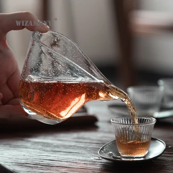 WIZAMONY ısıya dayanıklı cam adil kupa Japon tarzı kabarcık puan teaware kalınlaşmak Çay töreni ev Kung Fu çay seti