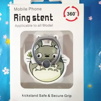 Yeni Totoro Tasarım telefon Tutucular 360 Derece Plastik Parmak Yüzük Cep Telefonu akıllı telefon standı Tutucu kutusu Olmadan