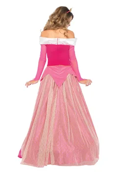 Yetişkin Aurora Kostüm Deluxe Uyku Güzellik Prenses Aurora Muhteşem kostüm Cadılar Bayramı Karnaval Cosplay Pembe Prenses Uzun elbise