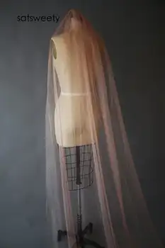 Yüksek Kaliteli Parlak Kadın Gelin Peçe İle 1 kat Tarak Allık / Fildişi Peçe Gelin Kesim Kenar Glitter Tül düğün duvağı