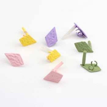 Çinko Alaşım Sprey Boyalı Macaron Renkli Geometrik Basit Küpe Bağlayıcı 10 adet moda takı Toplu Ürün Toptan Çok
