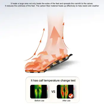 Şarj edilebilir ısıtmalı astarı kablosuz ayarlanabilir sıcaklık ayak ısıtıcı elektrikli ısıtmalı ayakkabı tabanlık erkekler ve kadınlar için açık
