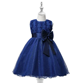 8 Stil Kız Elbise Çocuklar Kolsuz Düğün ve Doğum Günü Partisi Pullu Bow Kek Vestidos Çocuk Dantel Smash Tutu Prenses Elbise