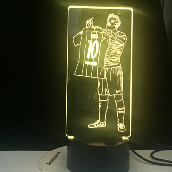 Anime Futbol Yıldızı 10 Şekil Led Gece Lambası Ev Odası Dekorasyon için Gece Lambası hakkında Bir Şey Futbol Hediye Masa 3d Lamba