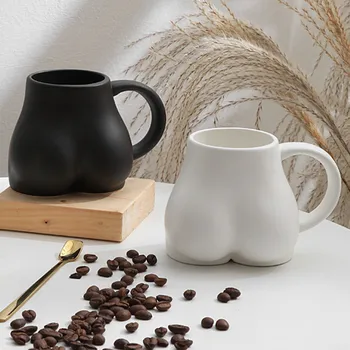 Benzersiz İnsan Popo Seramik Kupa El Yapımı Kahve Fincanları Kadın Popo Şekilli Çay Süt Kupa Bardak Hediyeler Ev Dekor Vazo mutfak gereçleri