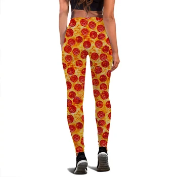 CLOOCL Kadın Tayt Gurme Pizza Baskı Seksi yoga kıyafeti Tayt Spor 3D Bayanlar Ince Spor Giyim spor elbise