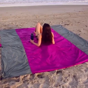Hafif Kum Ücretsiz Plaj Mat Açık Taşınabilir Seyahat Kamp Plaj Mat Ev Dekor Kilim Katlanabilir piknik battaniyesi