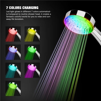 LED 7 Renk Duş Başlığı Otomatik Renk değiştiren LED duş lambası su tasarruflu duş başlığı Banyo Aksesuarları duş başlığı
